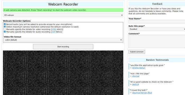 WebcamTests: Online-Webcam-Recorder zum Testzweck