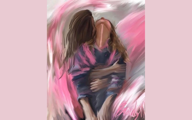 Abstract Lesbian Art With Symbolic Colors