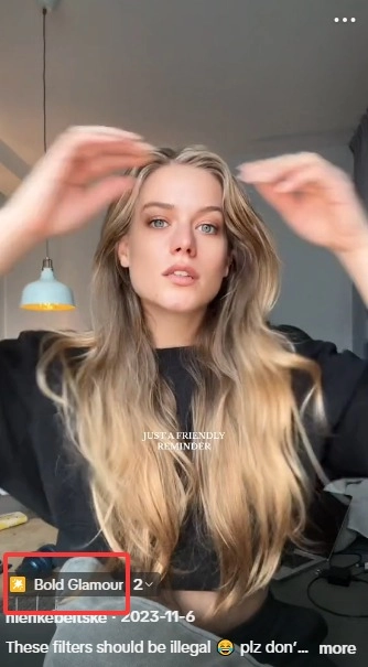 Access AI TikTok Bold Glamour Filter from Video