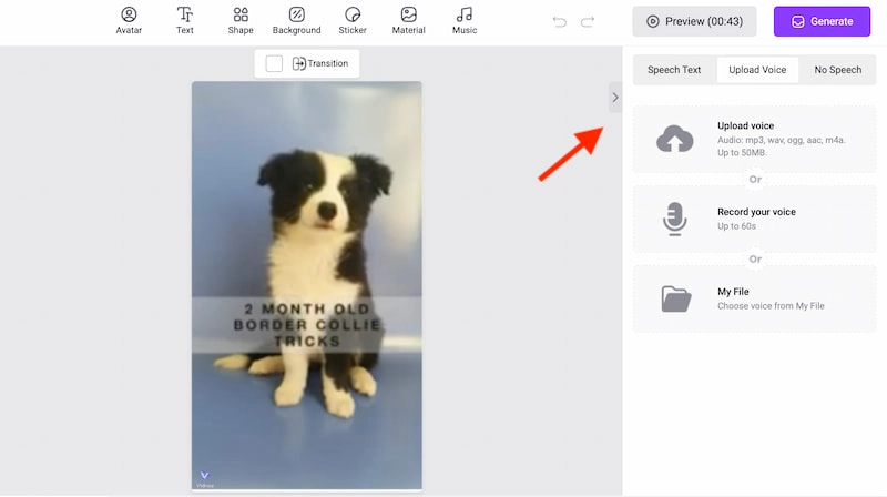 Add a Dog Voiceover to the Video