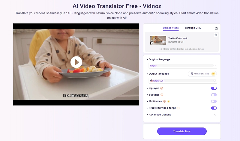 Add a Video into the Vidnoz Overdub Tool