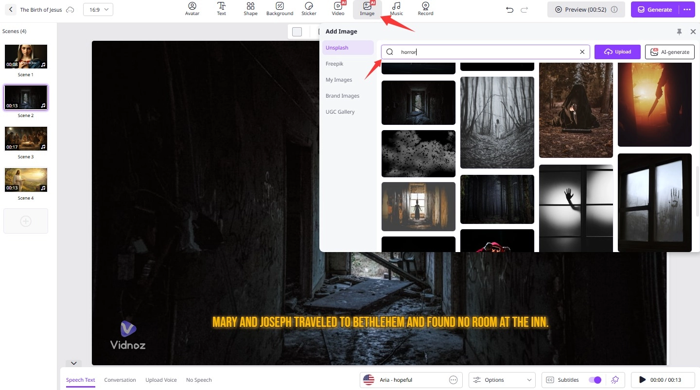 Add Image for AI Scary Story