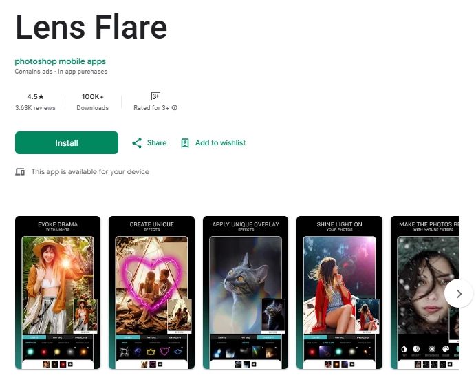 Add Lens Flare to Photo on Mobile