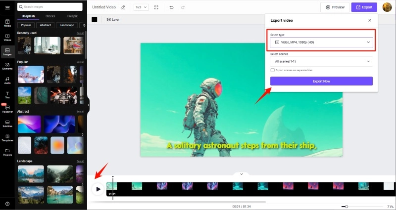 Add Lyrics to Video with AI - Export