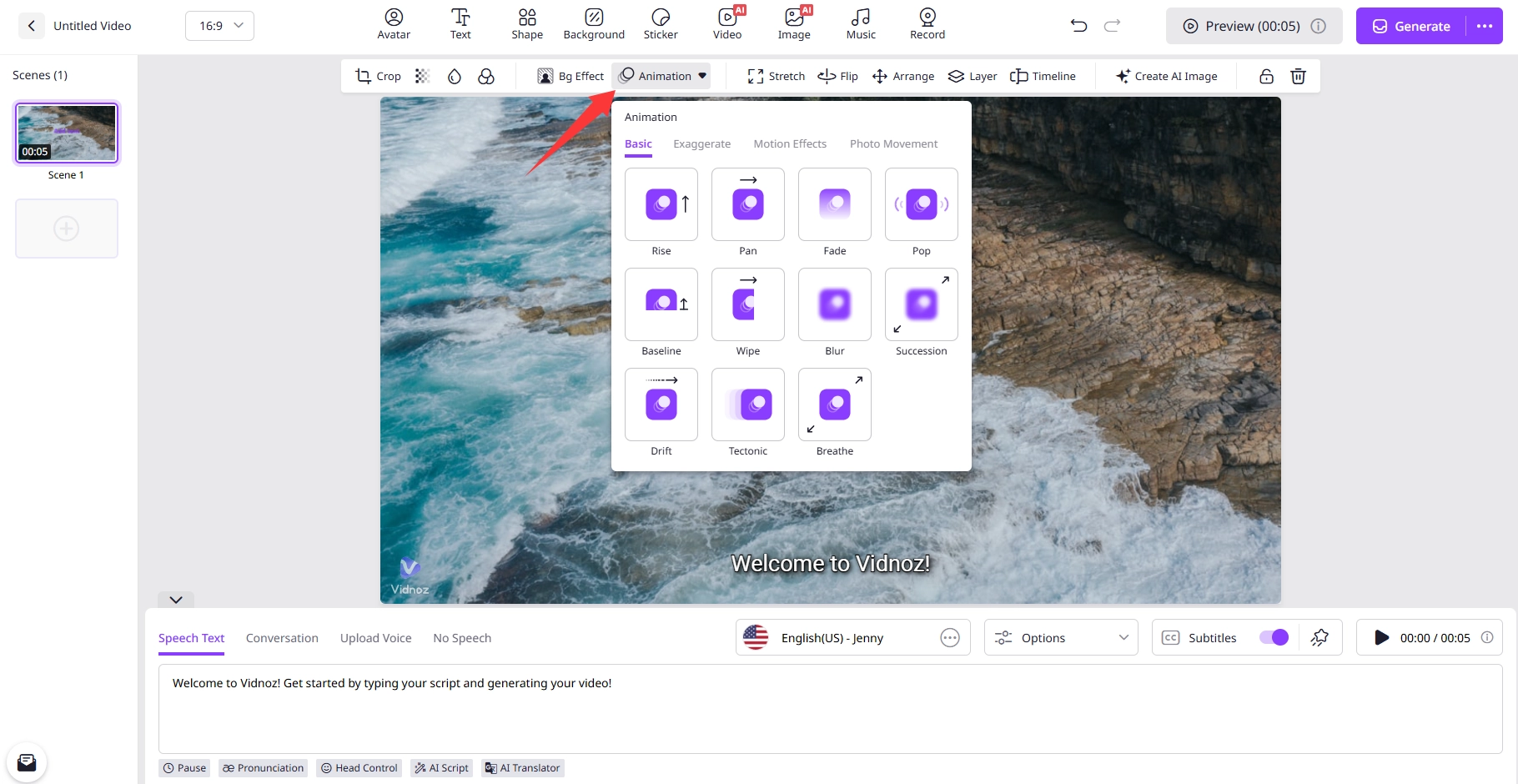 Add Moving Photo Effects with Vidnoz Video Editor - 3