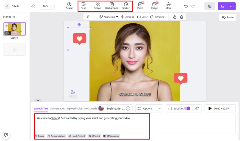 Add Script and Video Elements to Photo Avatar
