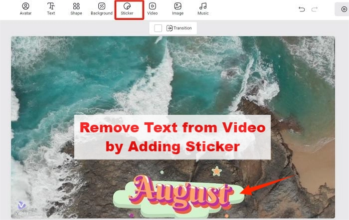 Remove Text from Video by Adding Sticker