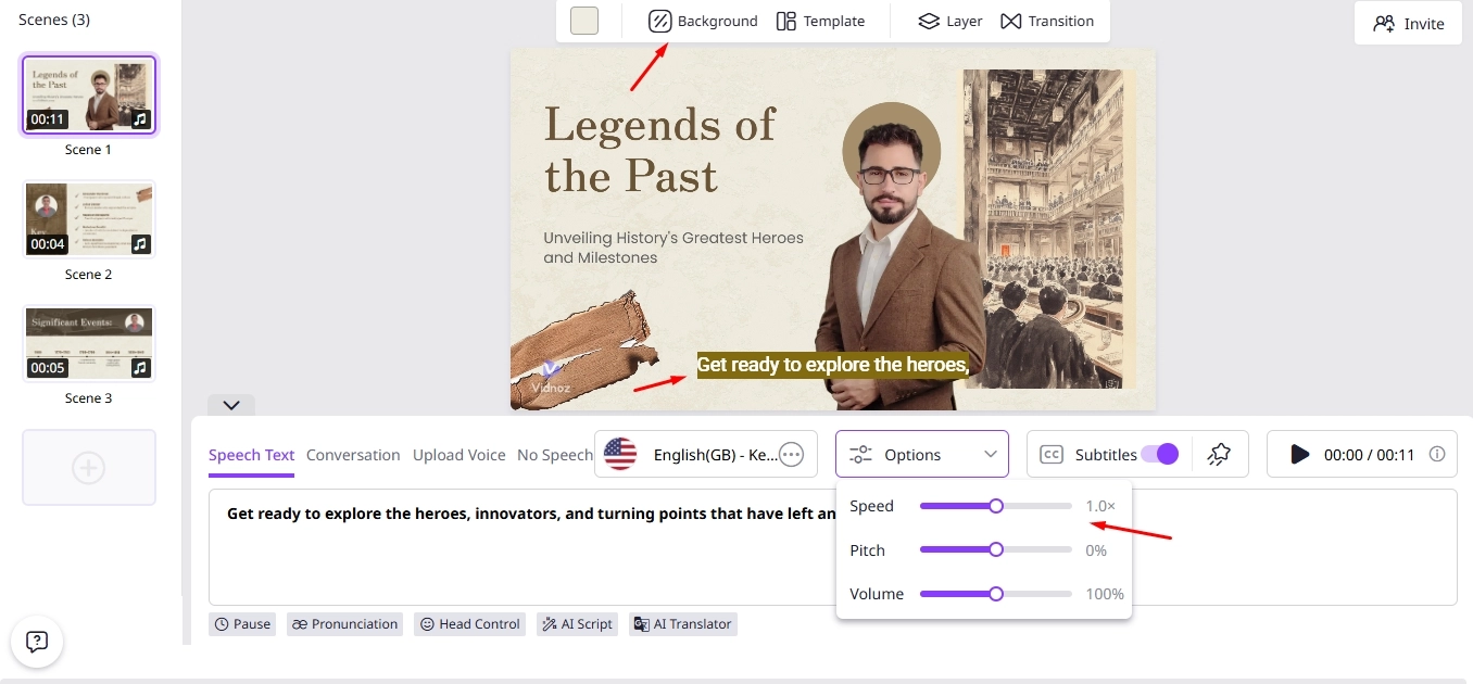 Adjust the Vidnoz Settings