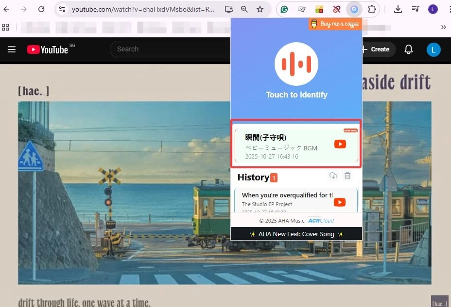 AHA Find Song from Video Result