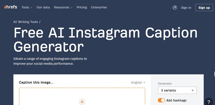 Ahrefs AI Instagram Caption Generator