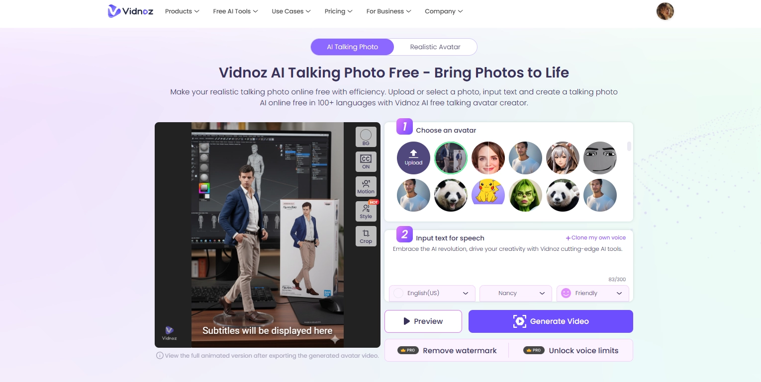 AI Action Figure Trend Vidnoz Talking Avatar