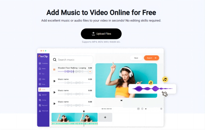 AI Add Music to Video FlexClip