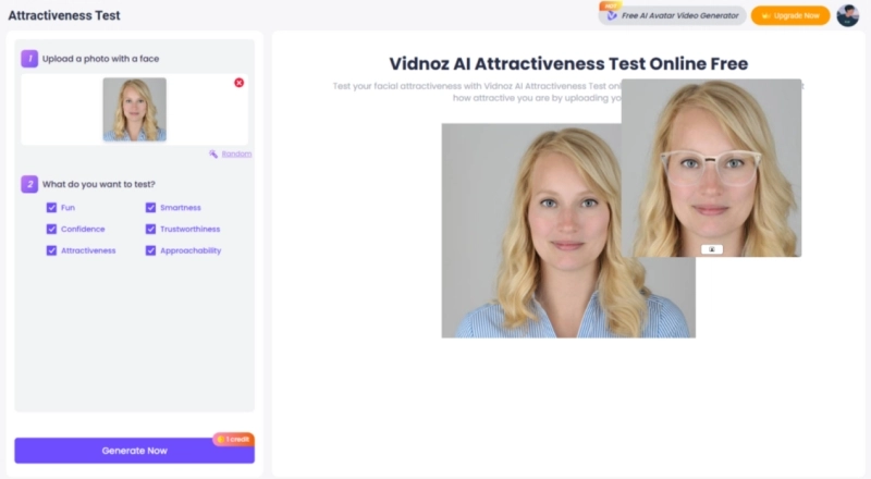 AI Attractiveness Test with Glasses
