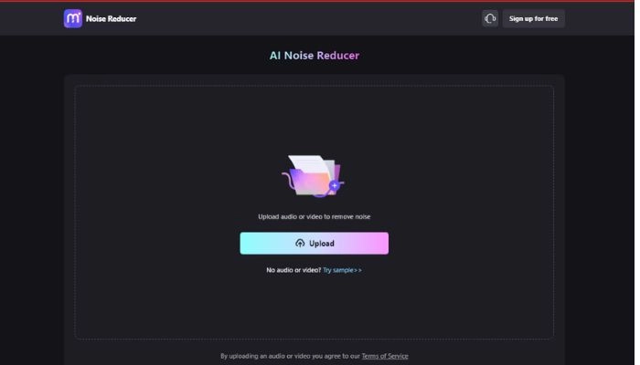 AI Audio Noise Reduction Upload Video