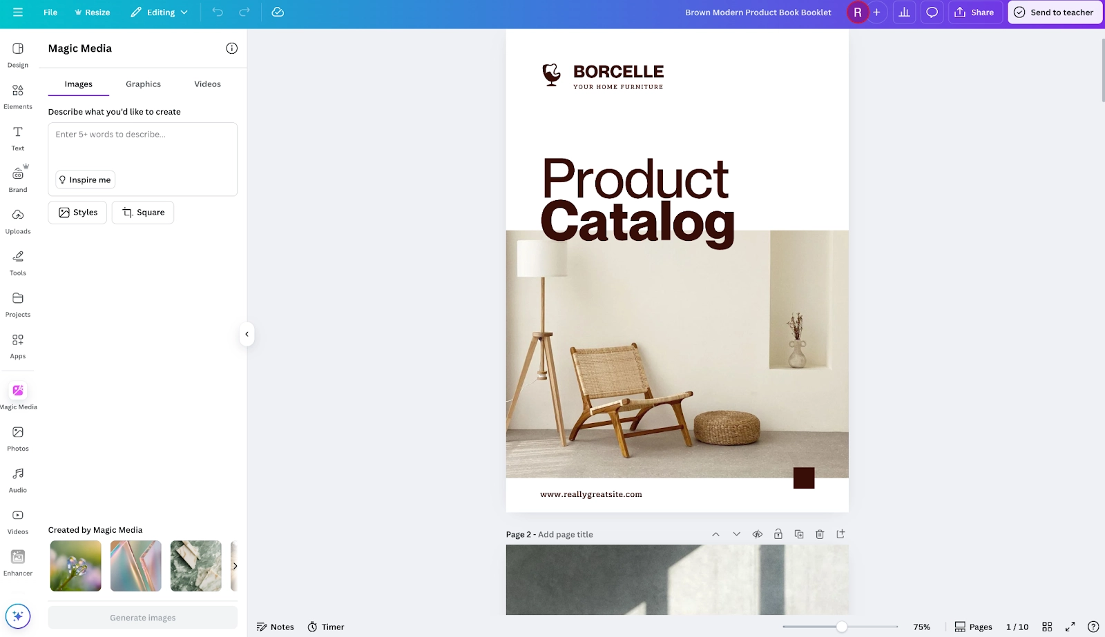 AI Booklet Generator Canva Editor