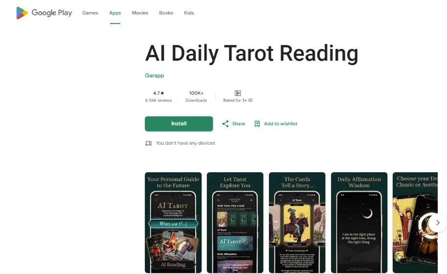 AI Daily Tarot Reading - Android App on Google Play