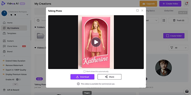 AI Doll Generator Vidnoz AI Talking Video