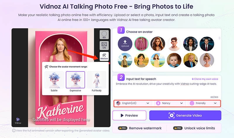AI Doll Generator Vidnoz AI Upload