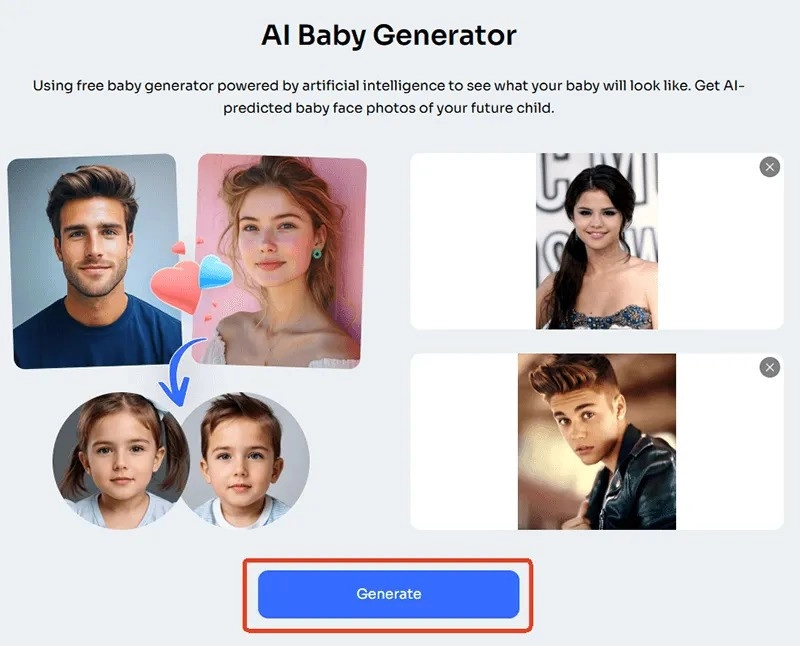 AI Easy Baby Face Predictor Image Generator