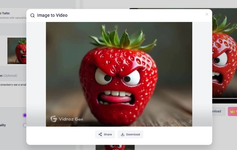 AI Fruit Face Video Generated by Image to Video