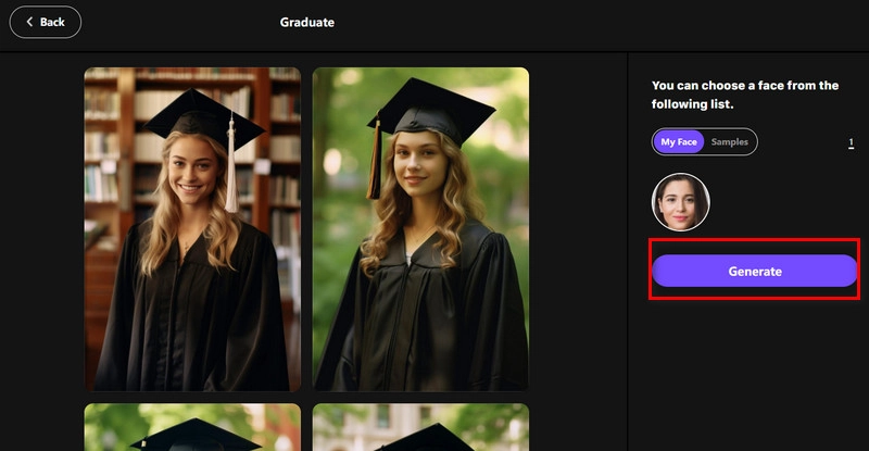 AI Graduation Photos FaceHub Generate