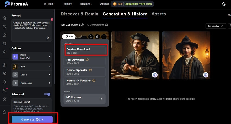 AI Graduation Photos PromeAI Generate