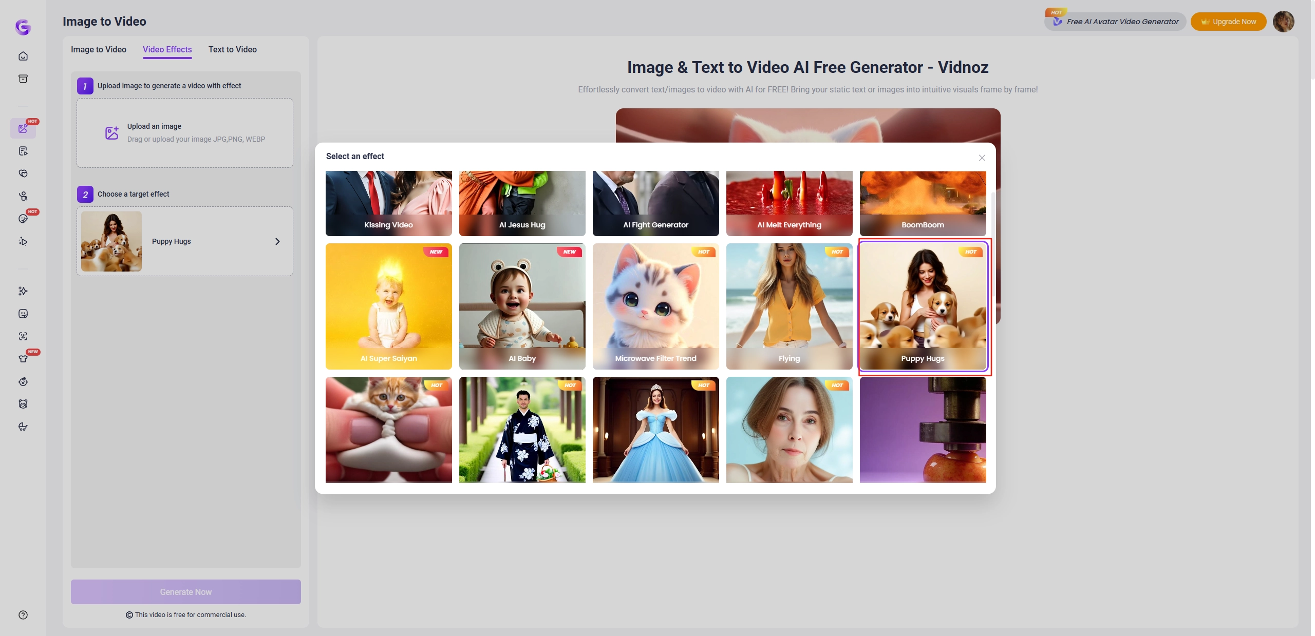 AI Hug Trend Vidnoz AI Puppy Hug