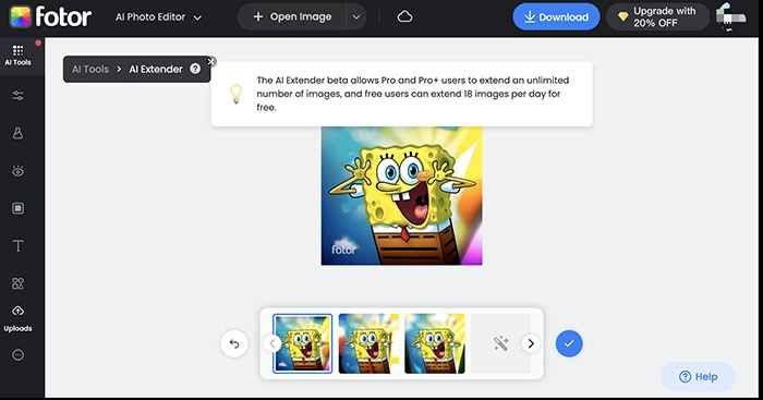 AI Image Extender Fotor Auto Extension