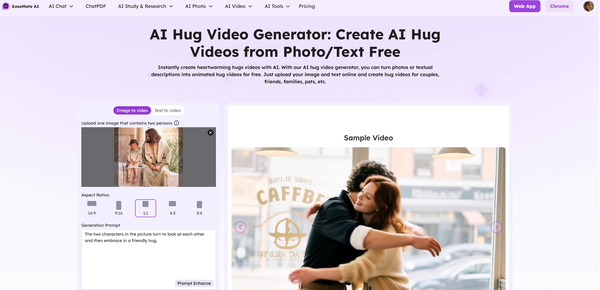 AI Jesus Hug Video Easemate AI