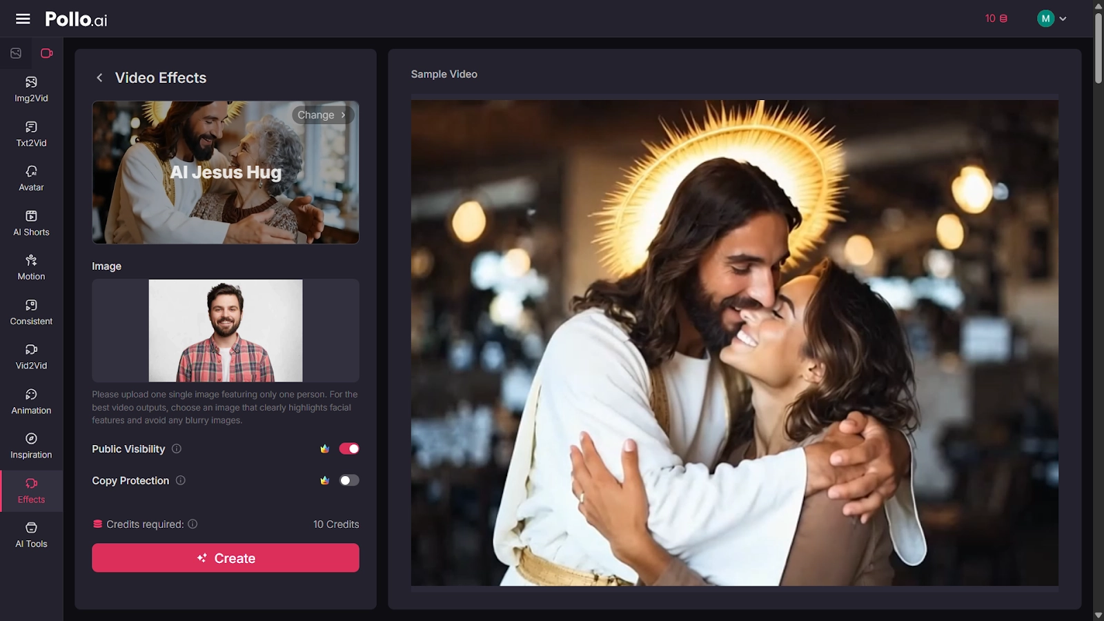AI Jesus Hug Video Pollo Process