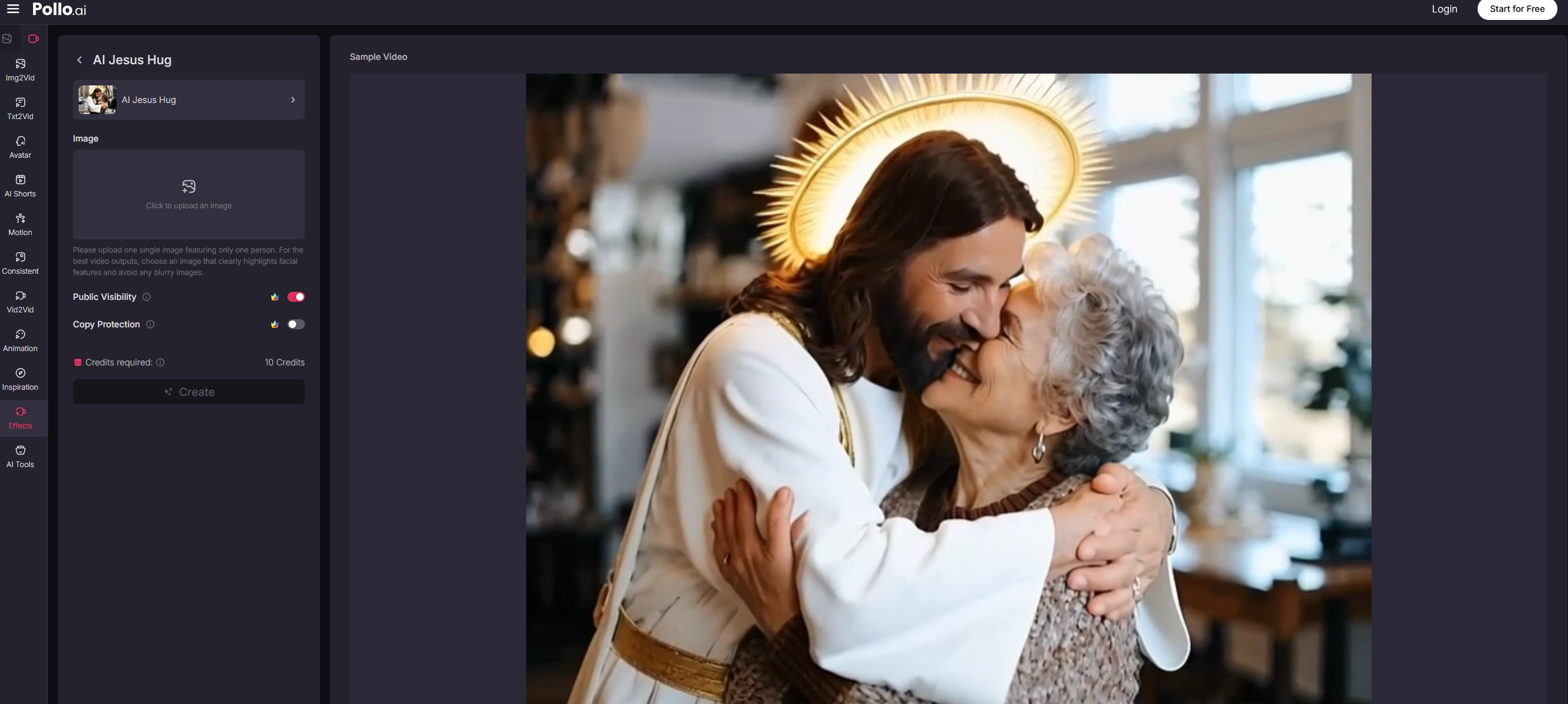 AI Jesus Hug Video Pollo