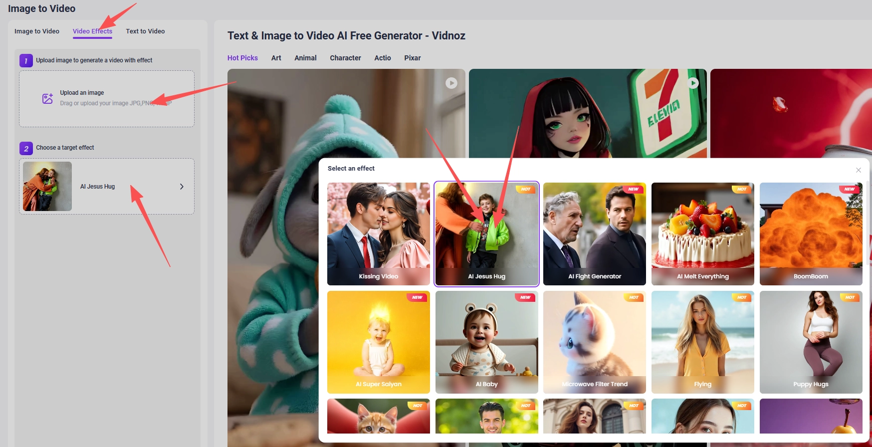 AI Jesus Hug Video Vidnoz Video Effect