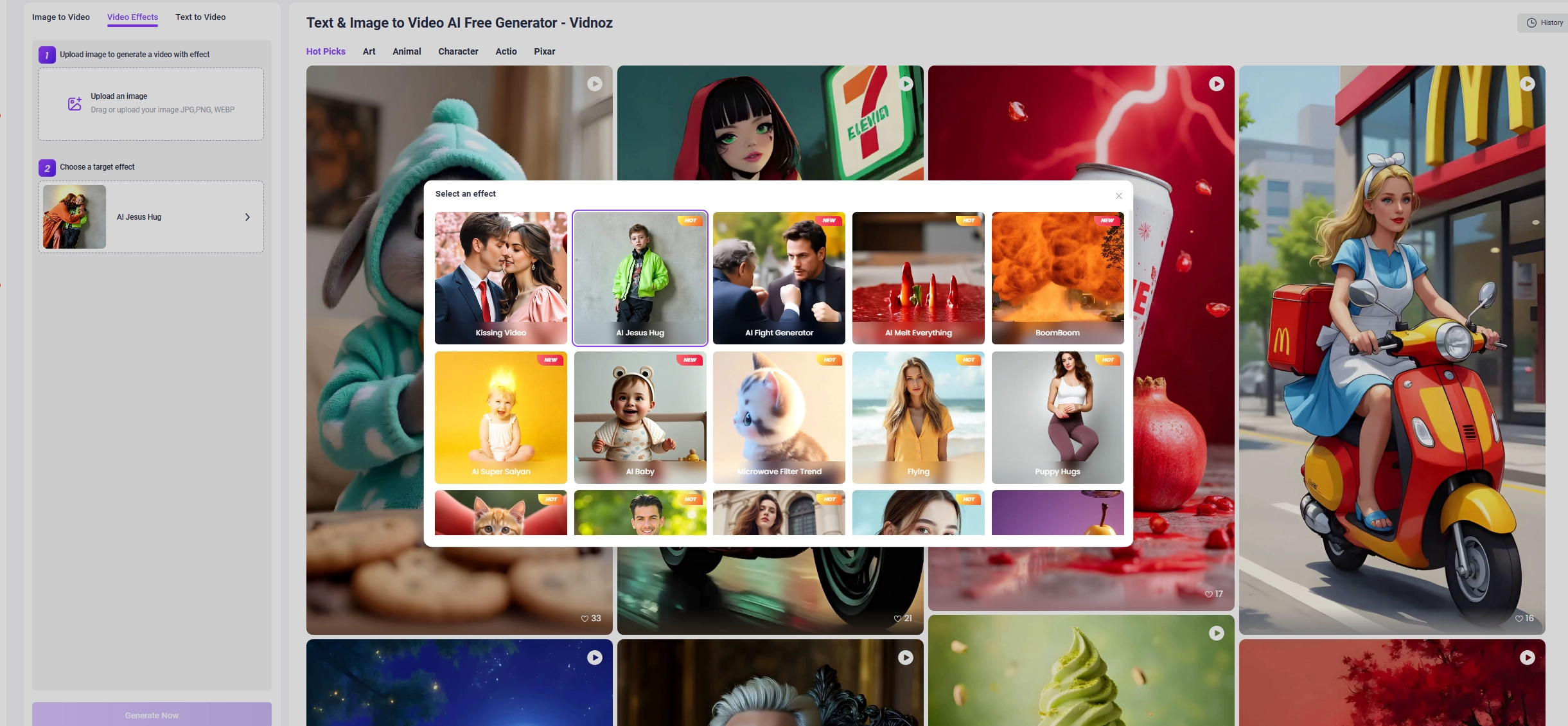 AI Jesus Hug Video Vidnoz