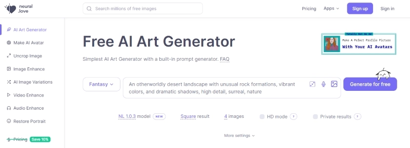 AI Landscape Generator Neural 2