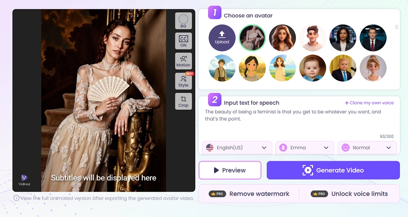 AI Make Picture Move Set the Options