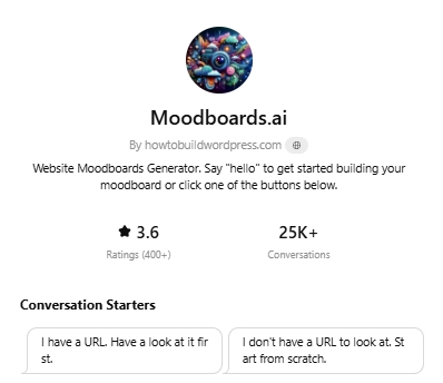 AI Moodboard Generator from ChatGPT