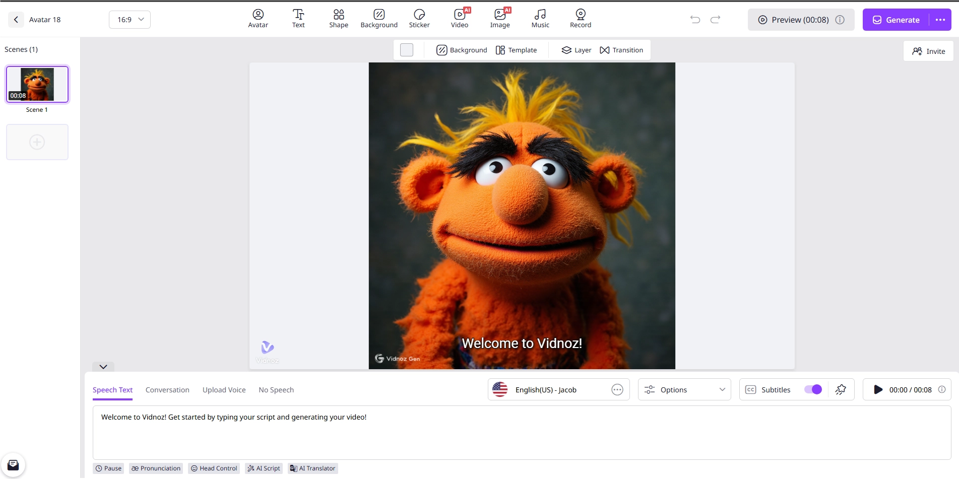 AI Muppet Generator Input Text