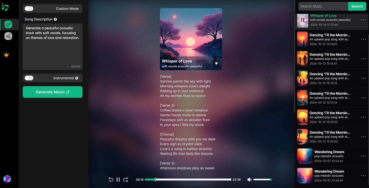 AI Music Intro Maker Text Prompt