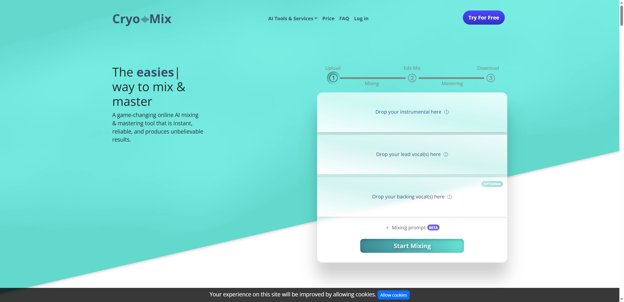 AI Music Mixer Cryomix