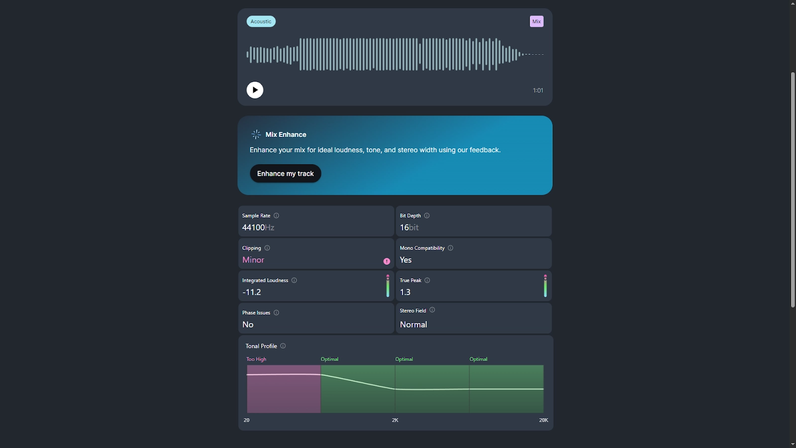 AI Music Mixer Roexaudio Analyze