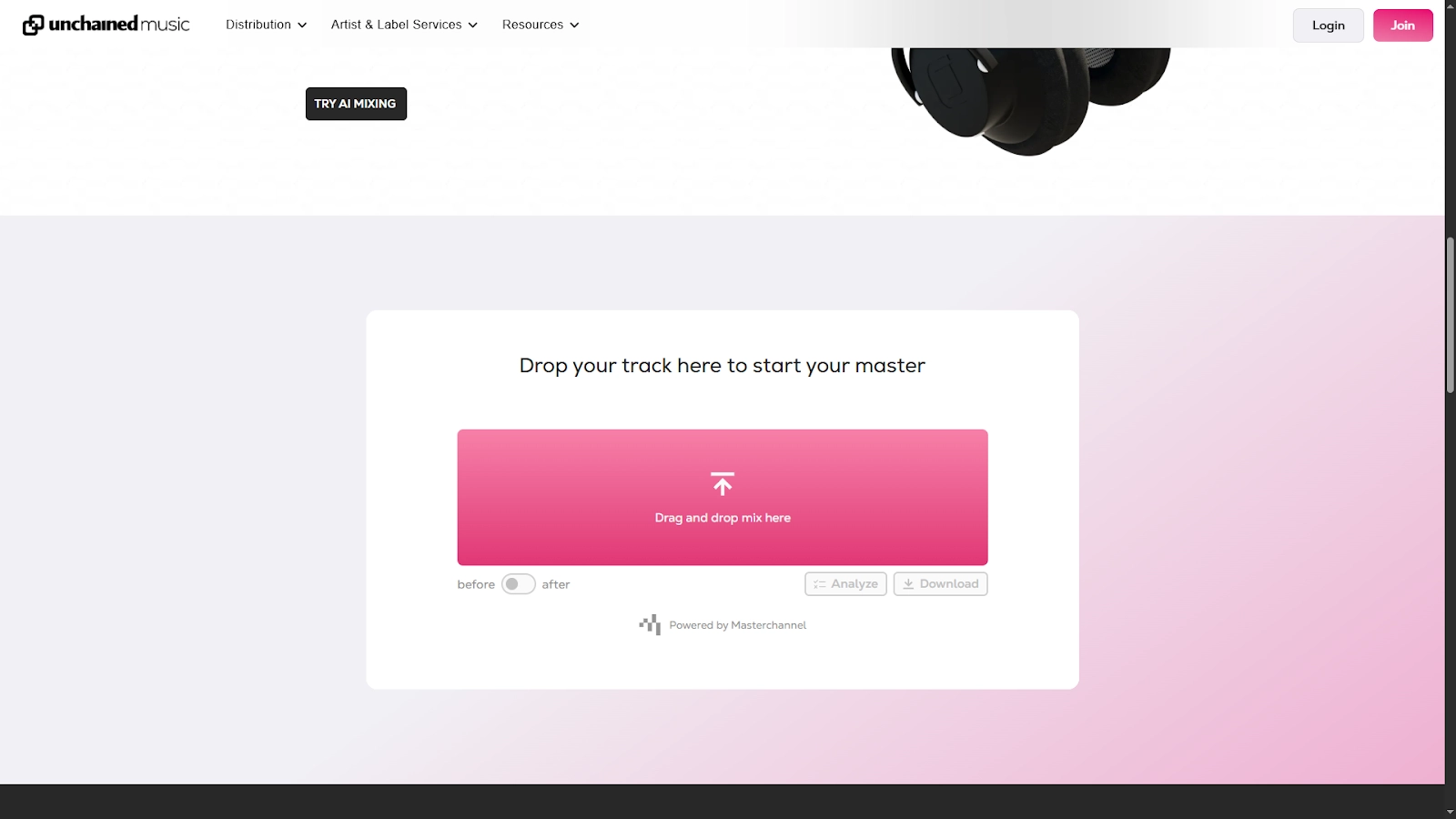 AI Music Mixer Unchainedmusic Open