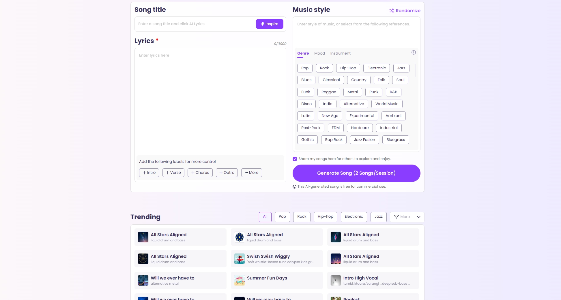 AI Music Mixer Vidnoz Song Lyrics