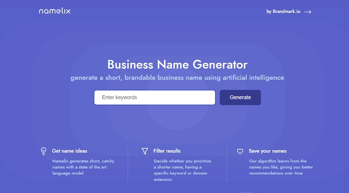 AI Name Generator Namelix