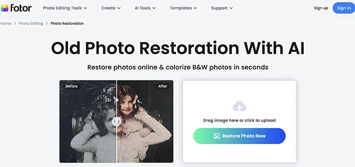 AI Photo Restorer Fotor