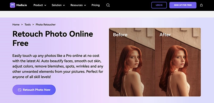AI Photo Retouching Mediaio