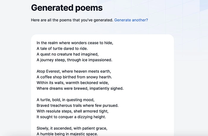 AI Poetry Generator - Generated Poem
