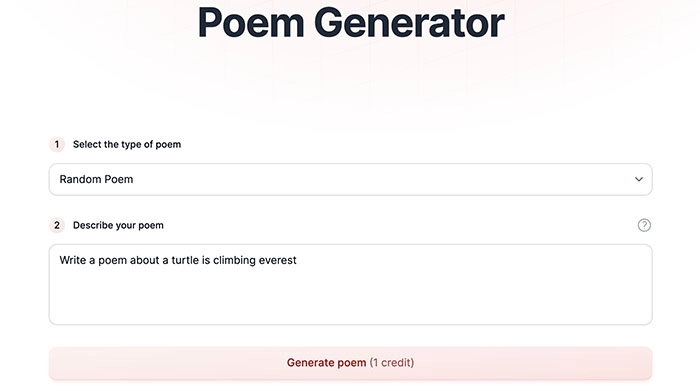 AI Poetry Generator - Poem Generator