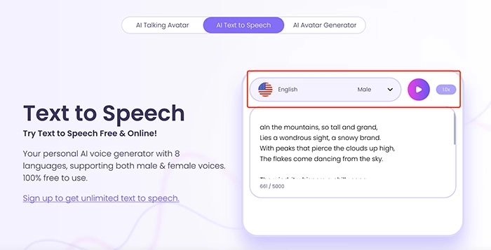 AI Poetry Generator Vidnoz Input Text