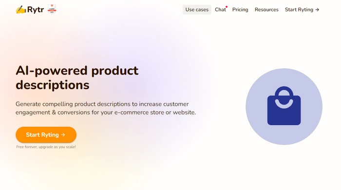 Popular AI Product Description Generator Rytr