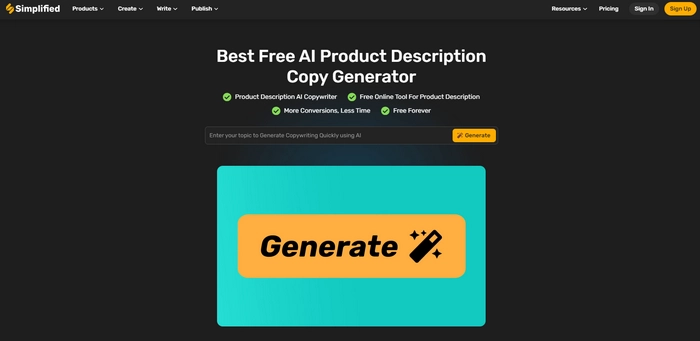 AI Product Description Generator Simplified